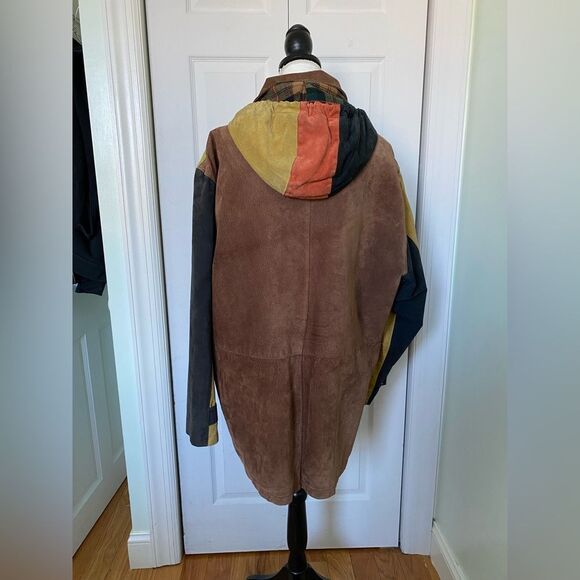 Egdon Heath 90s Vintage Patchwork Leather Suede Jacket - Picture 2 of 15